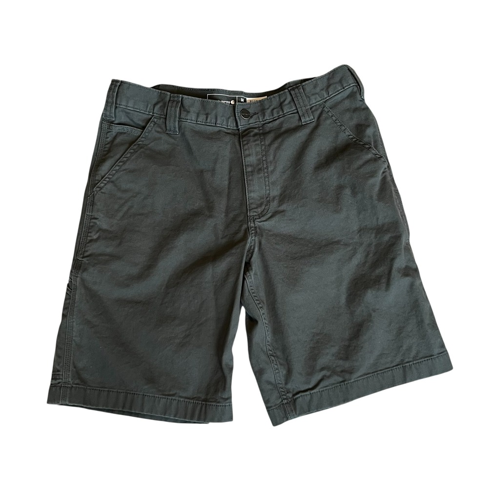 Men's Rugged Flex Relaxed Fit Canvas Work Shorts Size 34 Gray